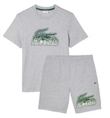 Lacoste Men’s Cotton Jersey Print T-shirt & Shorts Set - Grey Green