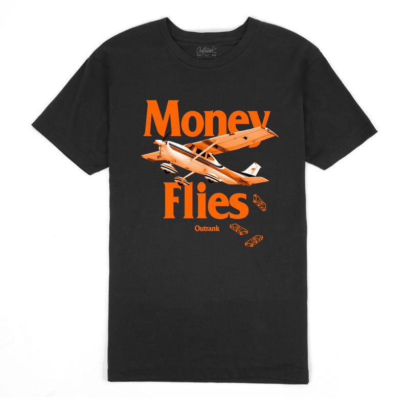 Outrank Money Flies Tee - Black Orange