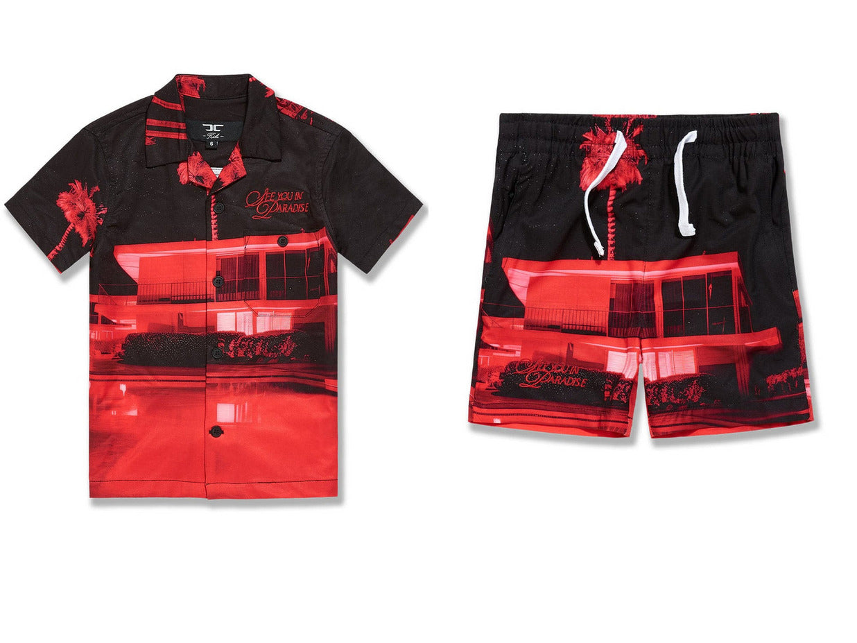 Jordan Craig - Kids Wanderlust Party Shirt & Shorts Set - Midnight