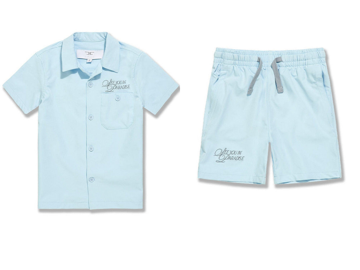 Jordan Craig - Kids Oakland Mechanic S/S Shirt & Shorts Set - Sky Blue
