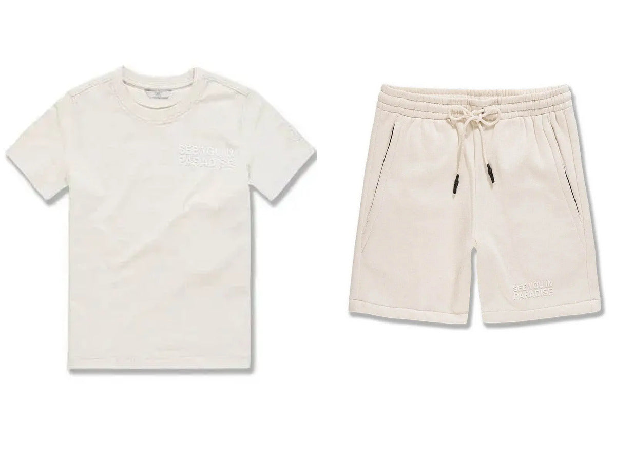 Jordan Craig Kids Paradise Tonal Shorts Set - Bone