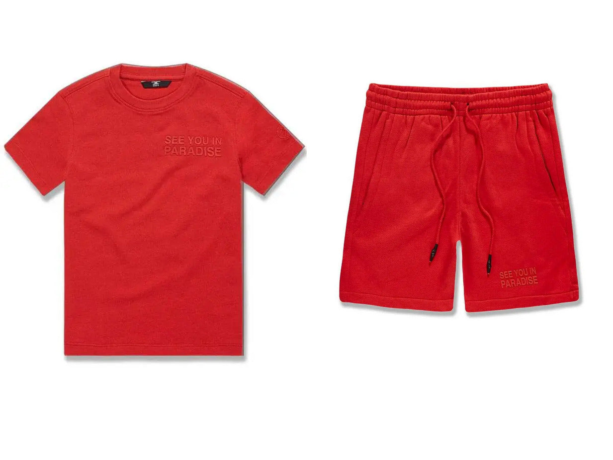 Jordan Craig Kids Paradise Tonal Shorts Set - Red