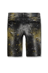 Jordan Craig Sparta Striped Denim Shorts (Gold) - BLVD