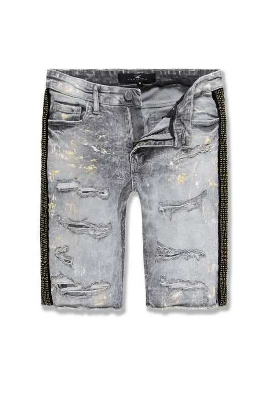 Jordan Craig Vegas Stone Striped Denim Shorts (Fog) - BLVD