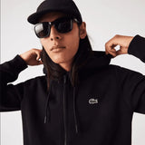 Lacoste Men’s Kangaroo Pocket Color-Block Sweatshirt Hoodie & Tapered Fit Fleece Trackpants Set Black 031 - BLVD