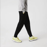 Lacoste Men’s Kangaroo Pocket Color-Block Sweatshirt Hoodie & Tapered Fit Fleece Trackpants Set Black 031 - BLVD