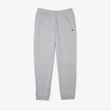 Lacoste Men's Kangaroo Pocket Color-Block Sweatshirt Hoodie & Tapered Fit Fleece Trackpants Set CCA Grey - BLVD