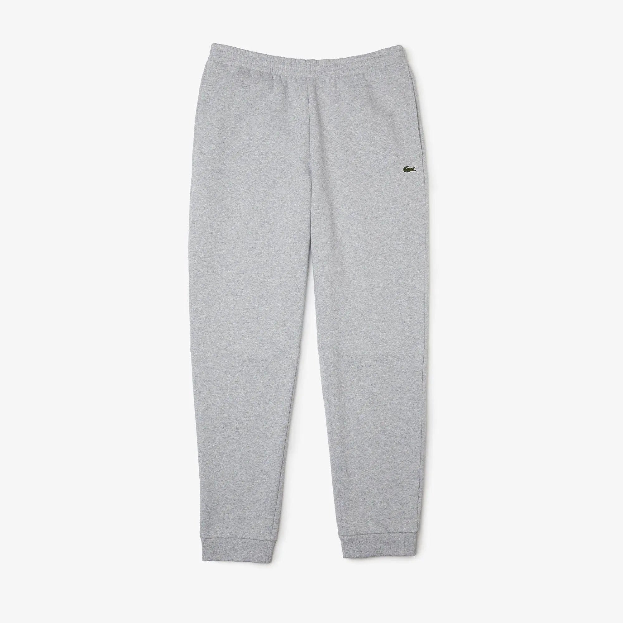 Lacoste Men's Kangaroo Pocket Color-Block Sweatshirt Hoodie & Tapered Fit Fleece Trackpants Set CCA Grey - BLVD