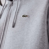 Lacoste Men's Kangaroo Pocket Color-Block Sweatshirt Hoodie & Tapered Fit Fleece Trackpants Set CCA Grey - BLVD