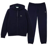 Lacoste Men’s Kangaroo Pocket Color-Block Sweatshirt Hoodie & Tapered Fit Fleece Trackpants Set Navy 166 - BLVD