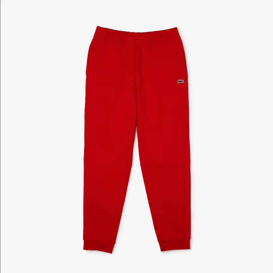 Lacoste Men’s Kangaroo Pocket Color-Block Sweatshirt Hoodie & Tapered Fit Fleece Trackpants Set Red 240 - BLVD