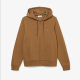 Lacoste Men’s Kangaroo Pocket Color-Block Sweatshirt Hoodie & Tapered Fit Fleece Trackpants Set Z0W Brown - BLVD