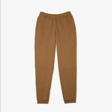 Lacoste Men’s Kangaroo Pocket Color-Block Sweatshirt Hoodie & Tapered Fit Fleece Trackpants Set Z0W Brown - BLVD