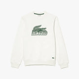 Lacoste Men’s Round Neck Unbrushed Fleece Sweatshirt - White 70V - BLVD