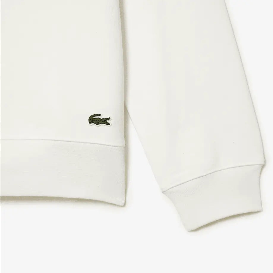 Lacoste Men’s Round Neck Unbrushed Fleece Sweatshirt - White 70V - BLVD