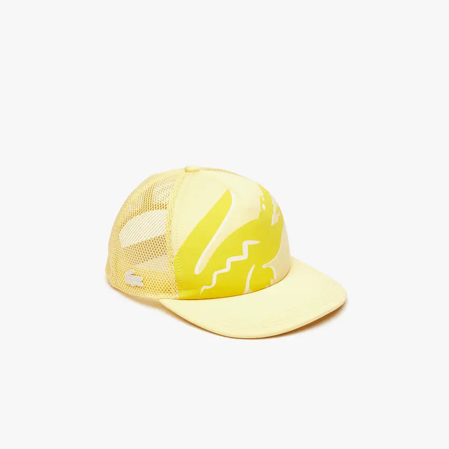 Lacoste Unisex Crocodile Print Neoprene And Mesh Cap Yellow 6Xp - BLVD