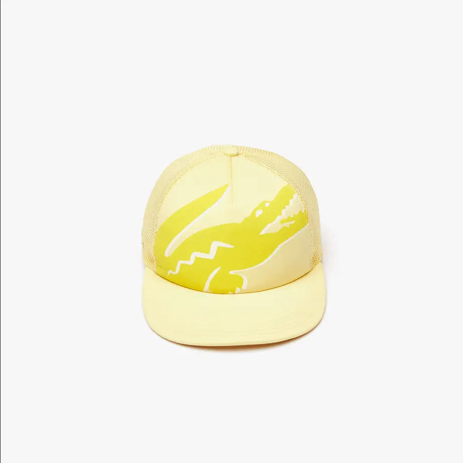 Lacoste Unisex Crocodile Print Neoprene And Mesh Cap Yellow 6Xp - BLVD