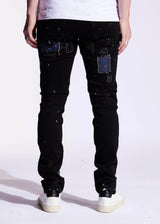Men's Embellish Silas Black Patchwork Denim - BLVD