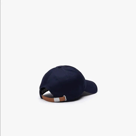 Men's Lacoste Unisex Adjustable Organic Cotton Twill Cap - Navy Blue 166 - BLVD