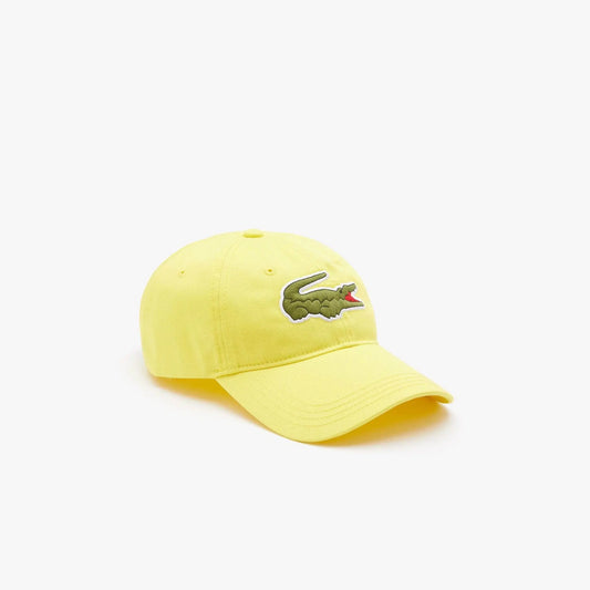 Men's Lacoste Contrast Strap And Oversized Crocodile Cotton Cap Yellow Hll - BLVD
