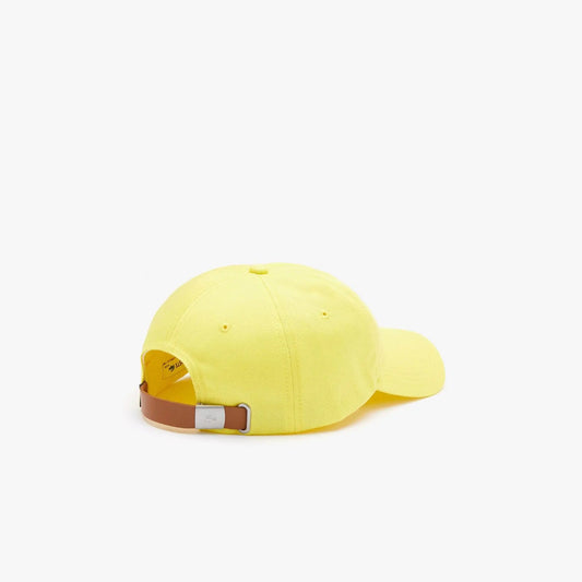 Men's Lacoste Contrast Strap And Oversized Crocodile Cotton Cap Yellow Hll - BLVD