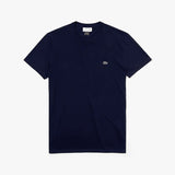 Men’s Lacoste Crewneck Pima Cotton Jersey T-shirt Navy 166 - BLVD