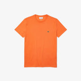 Men’s Lacoste Crewneck Pima Cotton Jersey T-shirt Orange Npb - BLVD