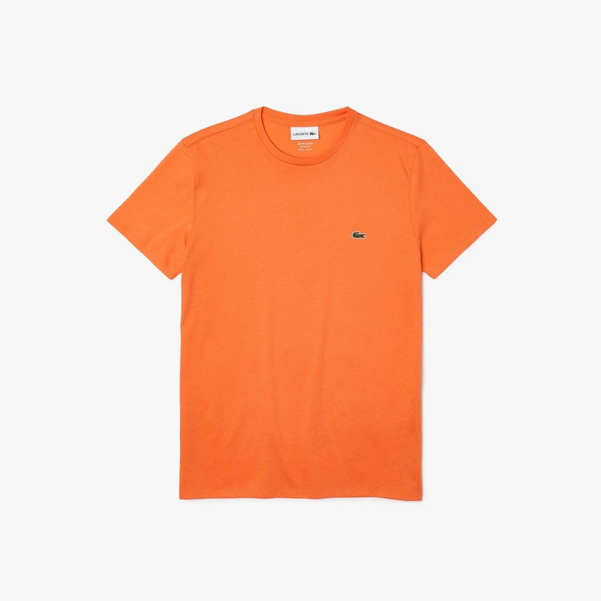 Men’s Lacoste Crewneck Pima Cotton Jersey T-shirt Orange Npb - BLVD