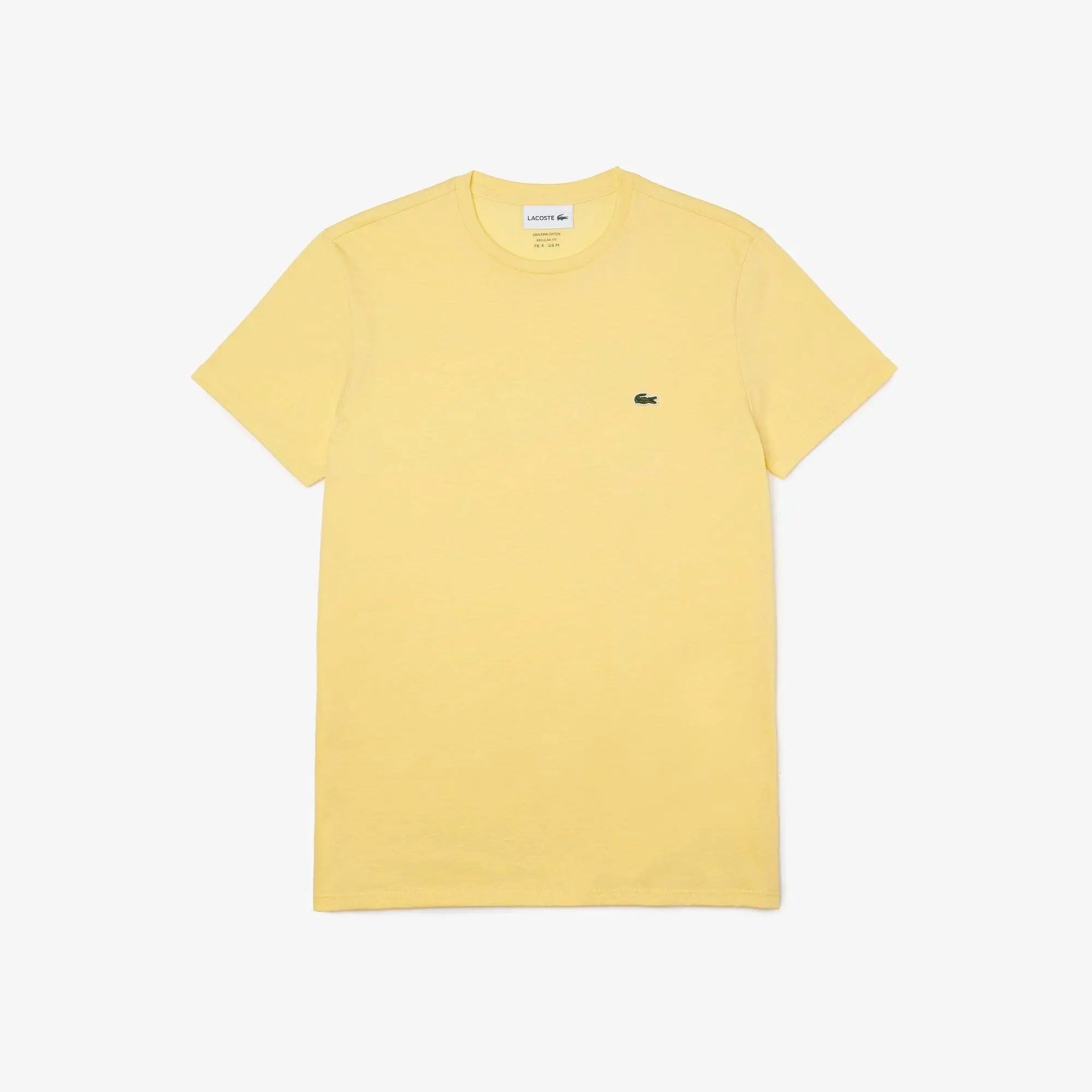 Men’s Lacoste Crewneck Pima Cotton Jersey T-shirt Yellow 6xp - BLVD