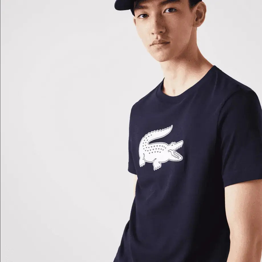 Lacoste Men's SPORT 3D Print Croc Jersey T-Shirt - Navy / White 525 - BLVD