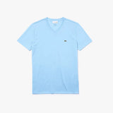 Men’s Lacoste V-neck Pima Cotton Jersey T-shirt Baby Blue HBP - BLVD