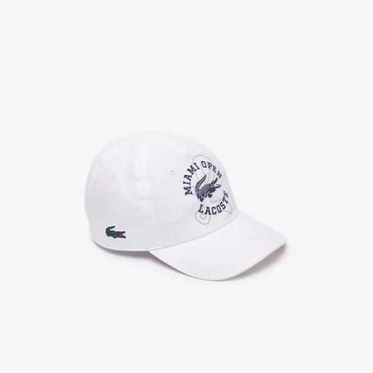 Lacoste Unisex Miami Open Edition Sport Lightweight Tennis Cap - White - BLVD