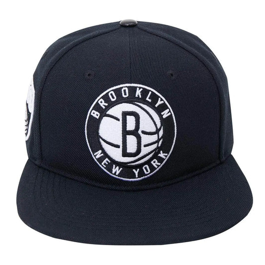 Pro Standard Brooklyn Nets Logo Snapback Hat Black - BLVD