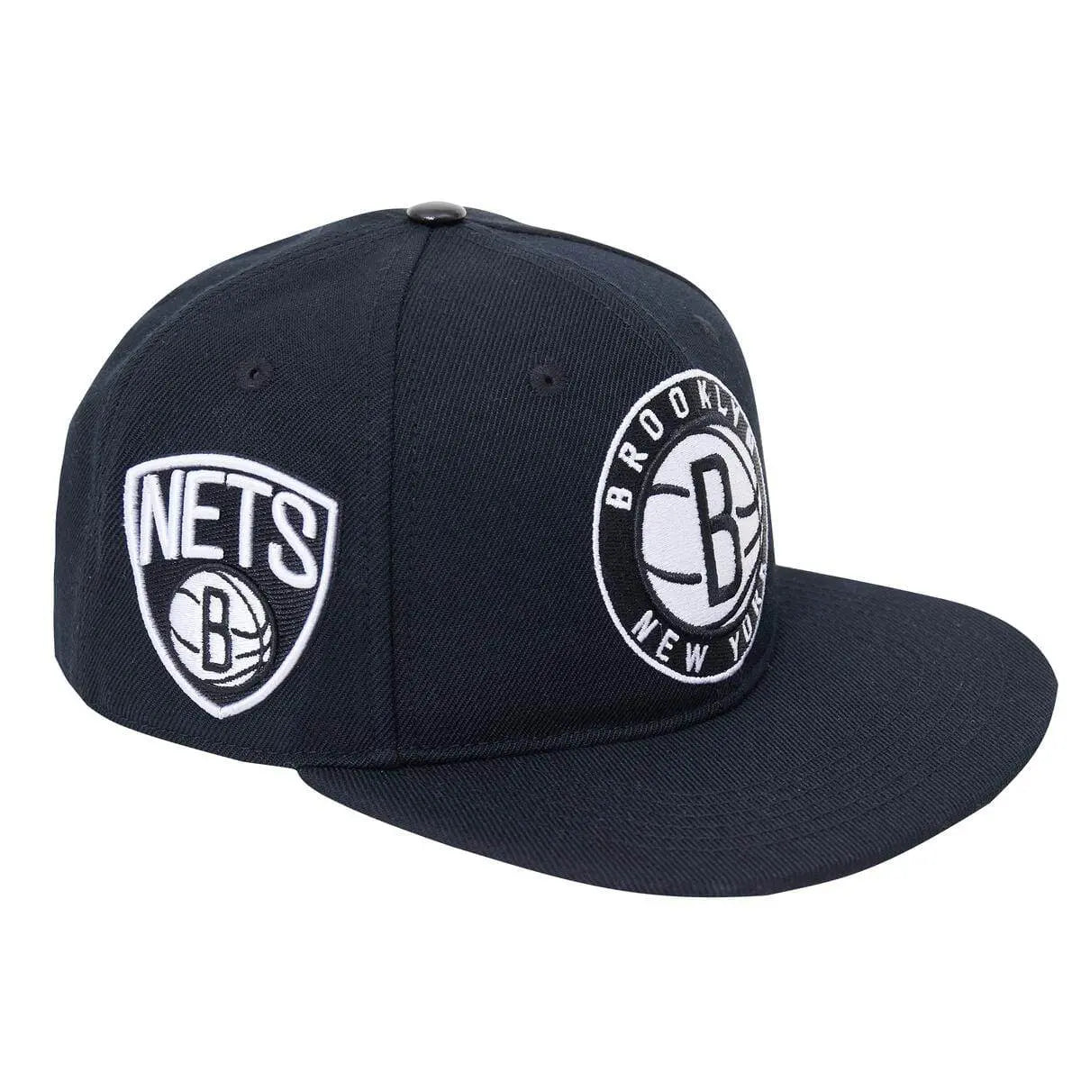 Pro Standard Brooklyn Nets Logo Snapback Hat Black - BLVD