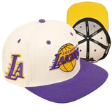 Pro Standard - Los Angeles Lakers Retro Classic Primary Logo Wool Snapback Hat -Eggshell Purple - BLVD