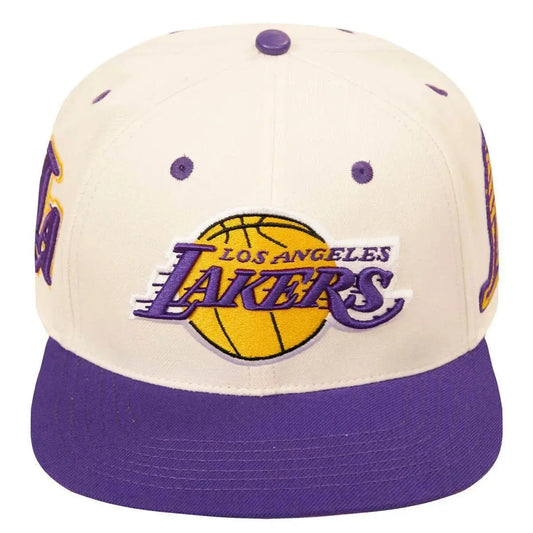 Pro Standard - Los Angeles Lakers Retro Classic Primary Logo Wool Snapback Hat -Eggshell Purple - BLVD