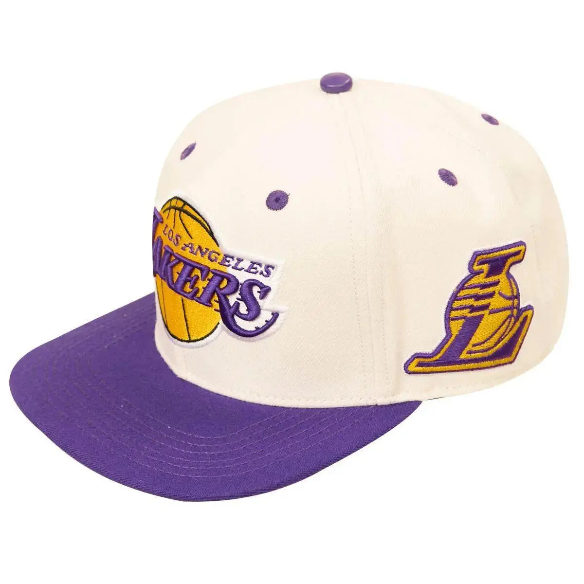 Pro Standard - Los Angeles Lakers Retro Classic Primary Logo Wool Snapback Hat -Eggshell Purple - BLVD