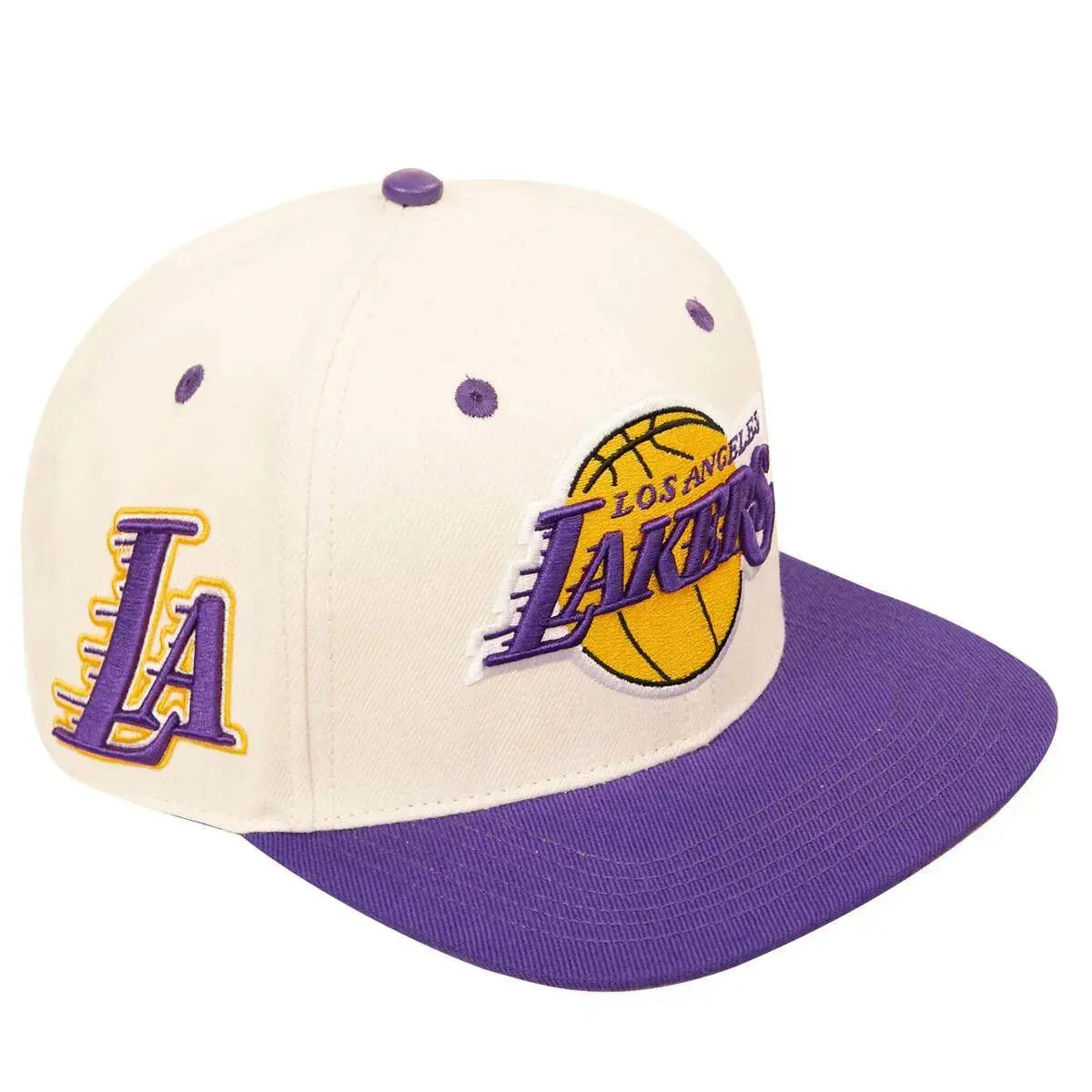 Pro Standard - Los Angeles Lakers Retro Classic Primary Logo Wool Snapback Hat -Eggshell Purple - BLVD