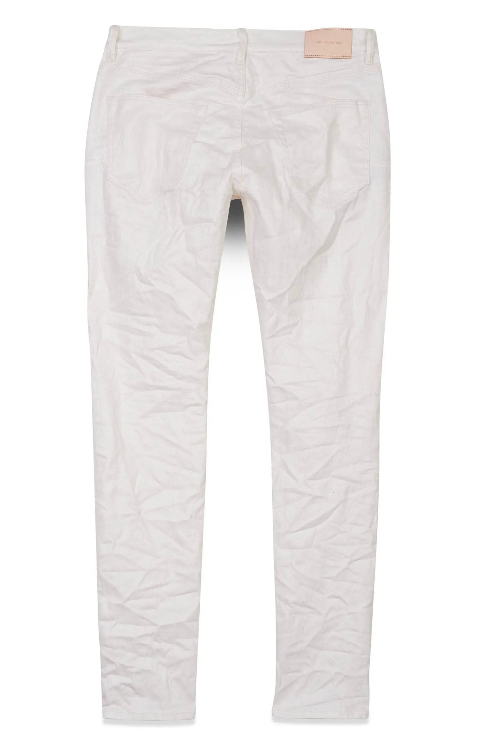 Purple Brand Jeans P001 Low Rise Skinny Jean - White Film Monogram