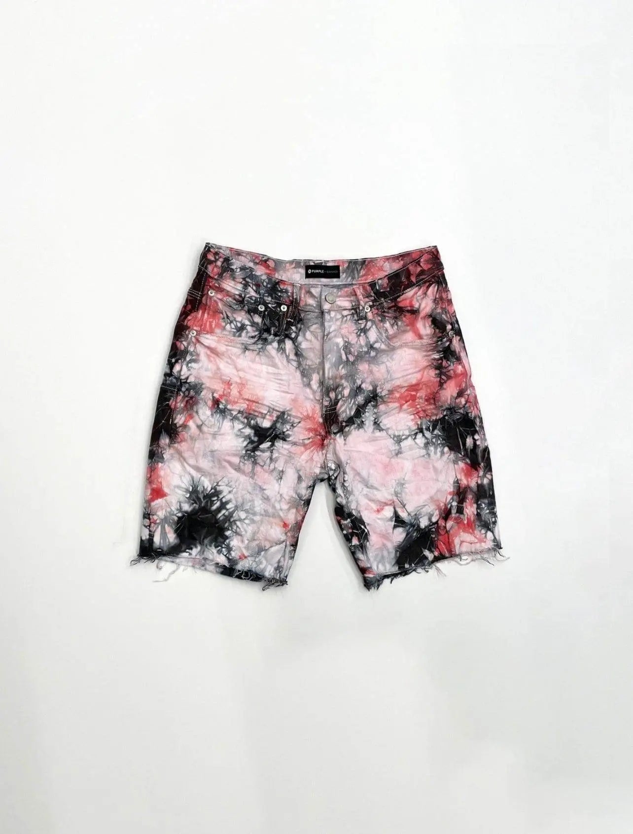 Purple Brand Red Black Tiedye Jacquard Monogram Shorts P020-rbjs222 - BLVD