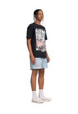 Purple Brand P504 All-around Short Water Print Light Indigo - P504-PIDD223 - BLVD