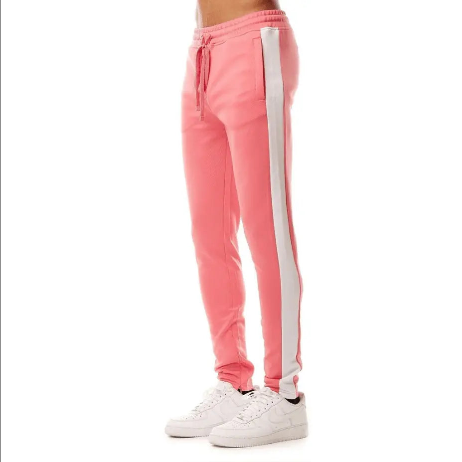 Rebel Minds Track Pants Pink White - BLVD
