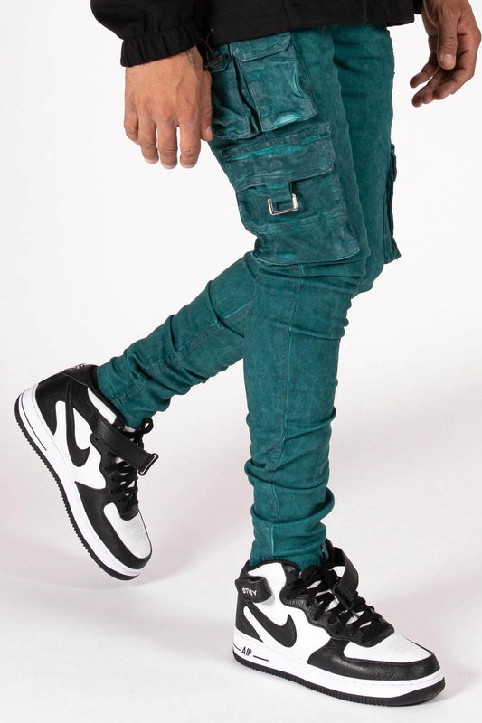 Serenede 'ETHOS'' Cargo Jeans Teal Fabric - BLVD
