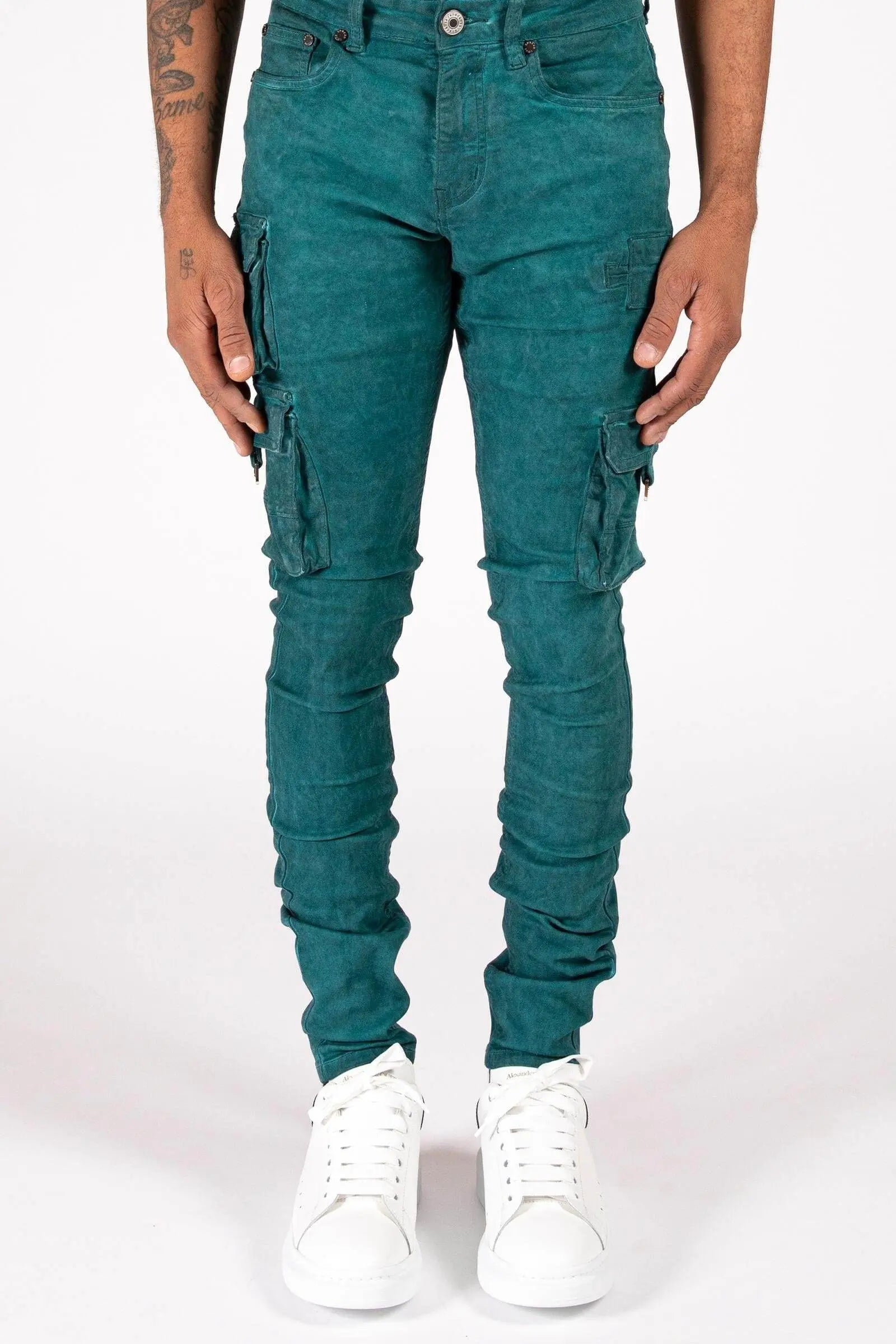 Serenede 'ETHOS'' Cargo Jeans Teal Fabric - BLVD