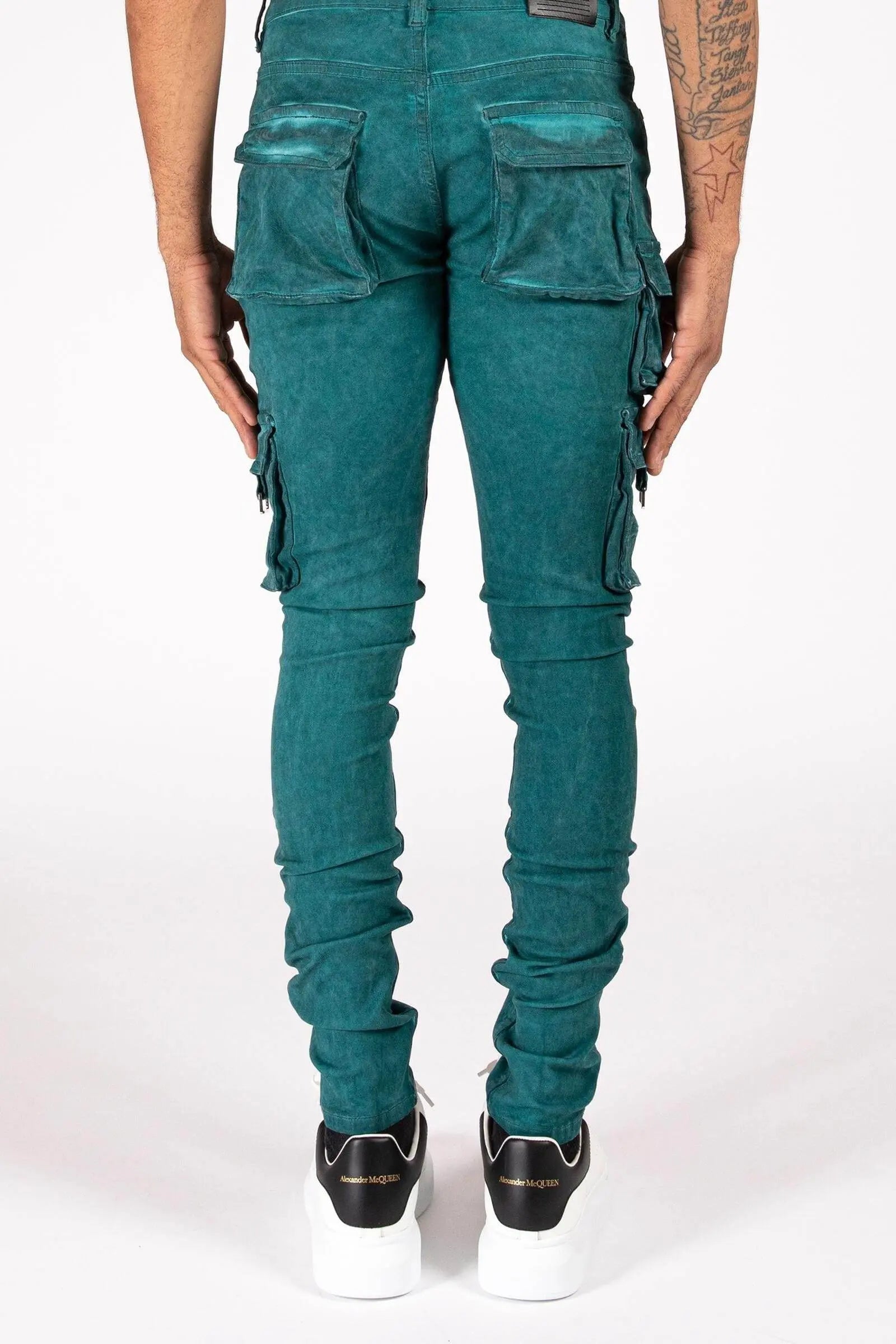 Serenede 'ETHOS'' Cargo Jeans Teal Fabric - BLVD
