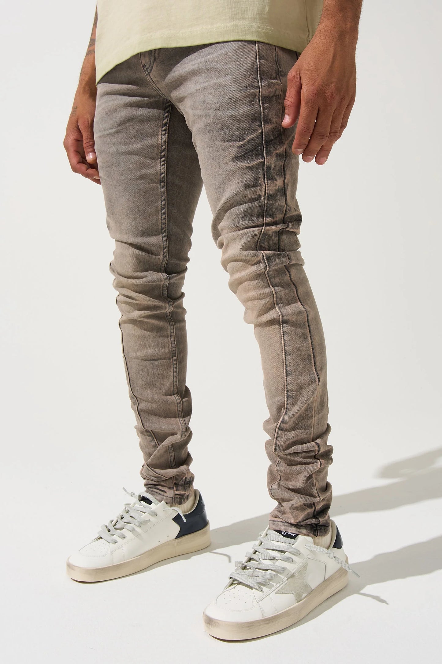 Serenede SANGROSE Jeans - Vintage Grey With Rose Pink Wash Serenede