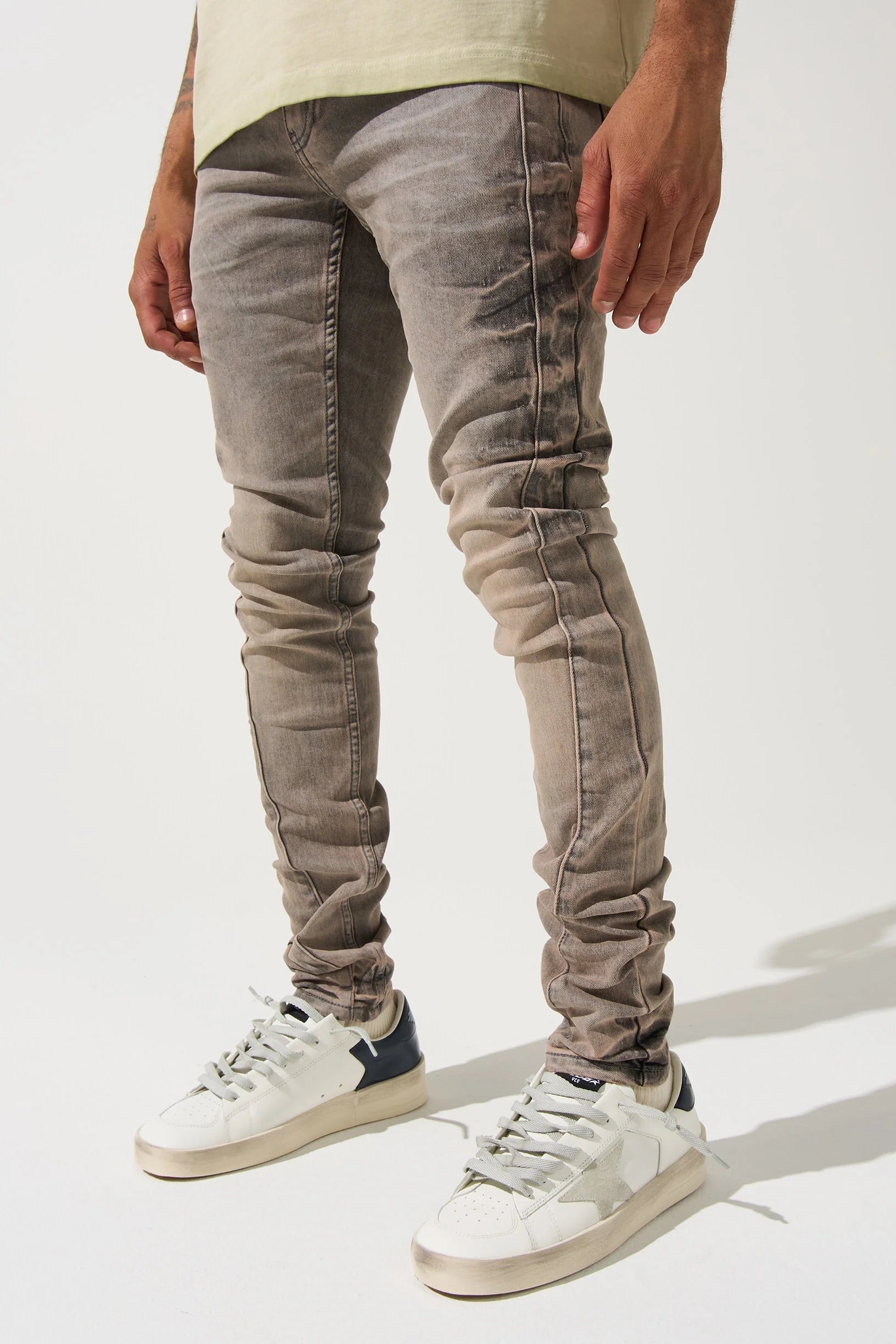 Serenede SANGROSE Jeans - Vintage Grey With Rose Pink Wash Serenede