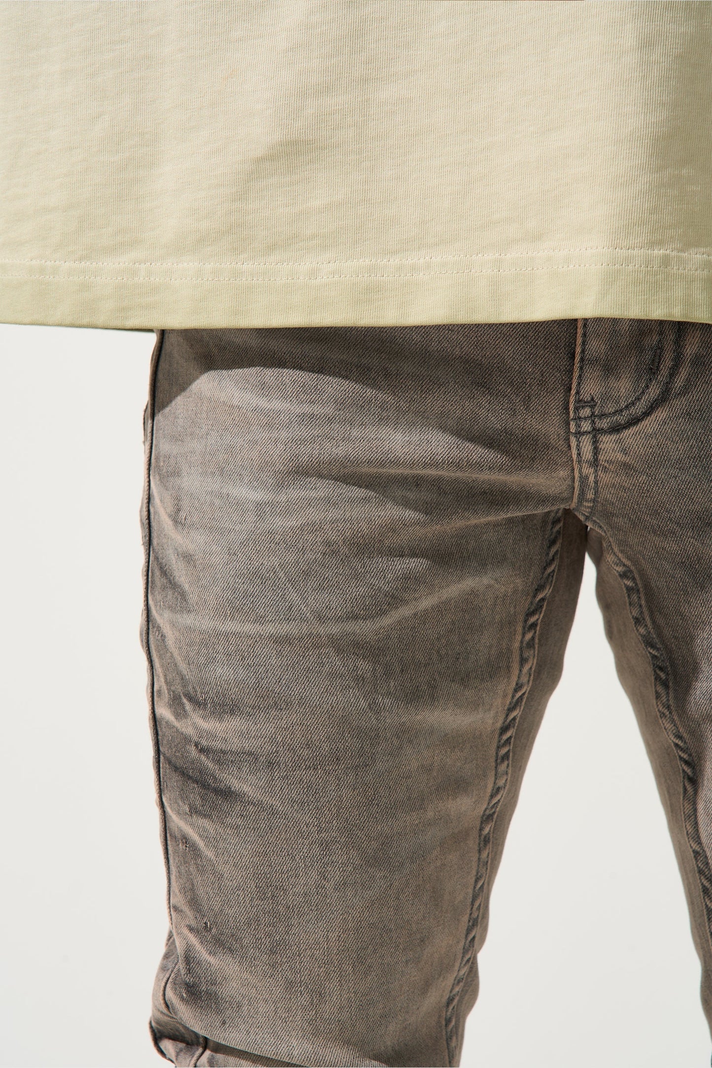 Serenede SANGROSE Jeans - Vintage Grey With Rose Pink Wash Serenede