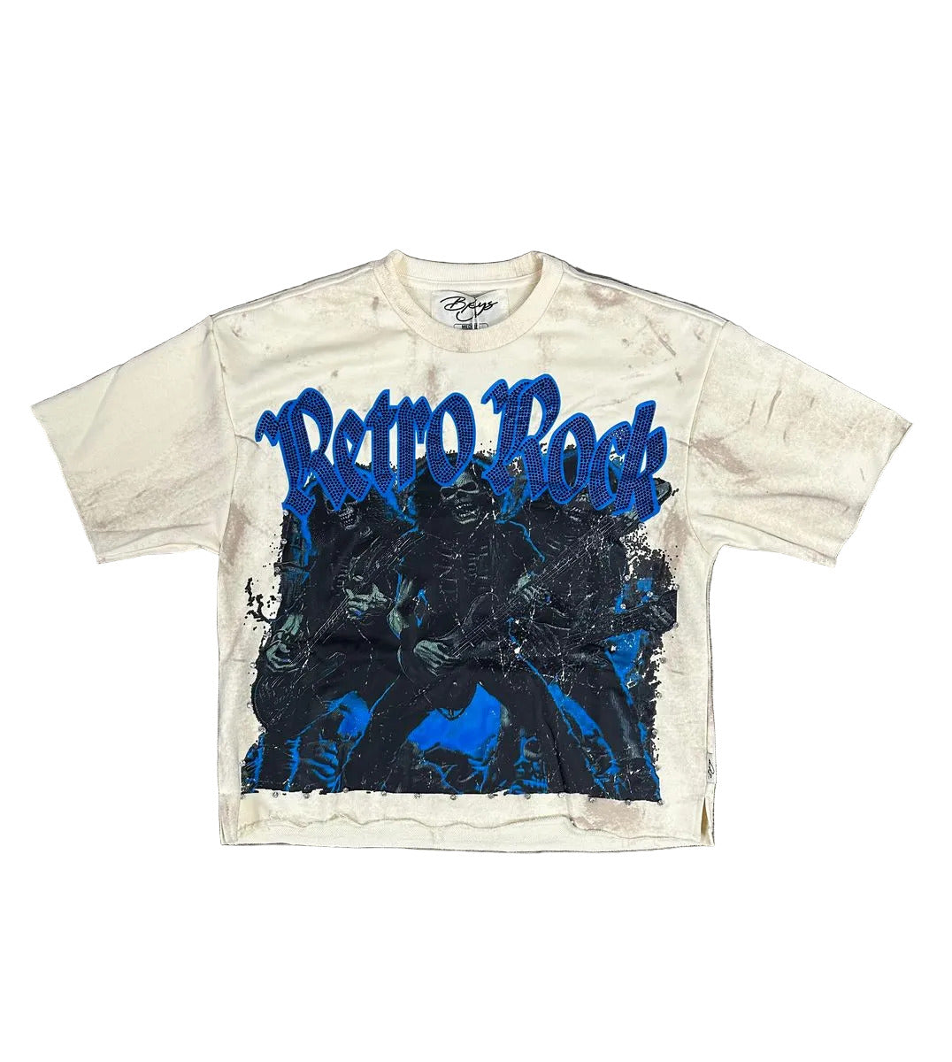 Bkys - Men's "Retro Rock" F-terry Cropped T-shirt