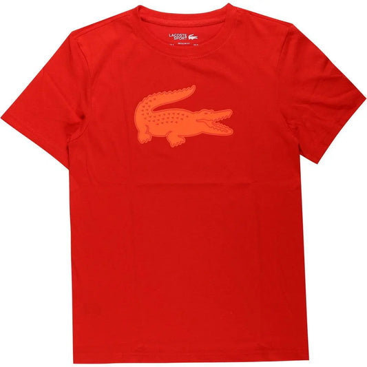 Men's Lacoste SPORT 3D Print Crocodile Breathable Jersey T-shirt - Corrida Orange CSD - BLVD